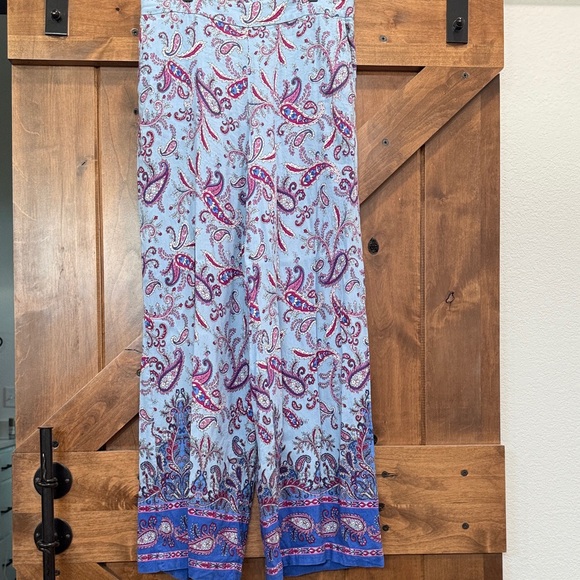 Loft Paisley Print Wide-Leg Pants Size Medium - Picture 1 of 7